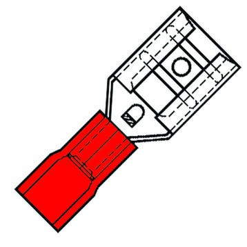 Geïsoleerde Vrouwelijke Spade Terminal 4.8mm Nylon Rood -, Verzenden, Nieuw