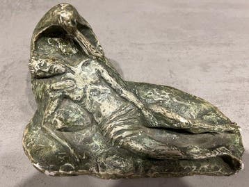 G. Sani - sculptuur, Pietà - 13 cm - Gips, verf - 1980, Antiek en Kunst