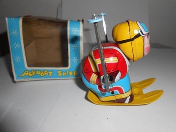 Toy Ledo Made in Japan - Acrobat Skier - Opwindbaar blikken
