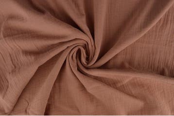 10 meter mousseline stof - oud roze - Double gauze, Verzenden