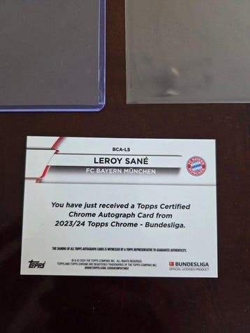 2023/24 Topps Chrome Bundesliga Leroy Sané Gesigneerde, Nieuw