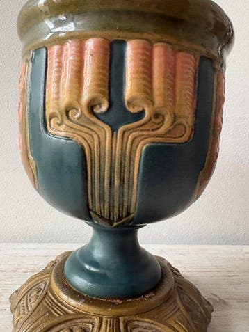 Vaas - Keramiek, Metaal - Art Deco