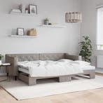 vidaXL Slaapbank met onderschuifbed 80x200 cm stof taupe, Verzenden, Nieuw