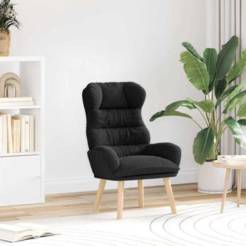 vidaXL Fauteuil Zwart 69 x 74 x 93 cm Sherpa Stof, Verzenden
