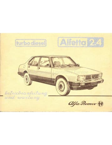 1983 ALFA ROMEO ALFETTA 2.4 TURBO DIESEL INSTRUCTIEBOEKJE