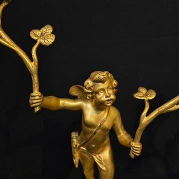 Pendule de cheminée (2) Style Louis XVI - Bronze doré -, Antiek en Kunst