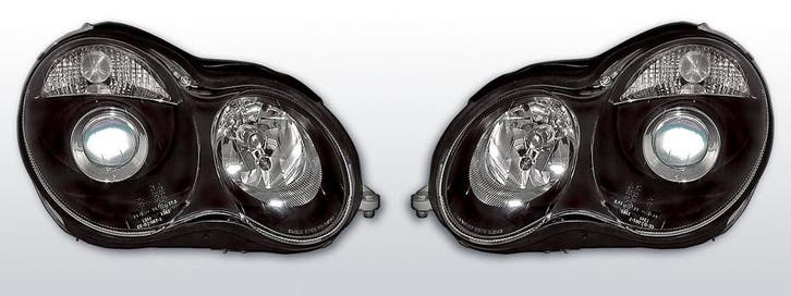 Koplampen | Mercedes W203 C-Klasse 2000-2004 | zwart, Auto-onderdelen, Verlichting, Nieuw, Verzenden