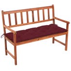 vidaXL Tuinbank met kussen 120 cm massief acaciahout, Tuin en Terras, Tuinsets en Loungesets, Verzenden, Nieuw