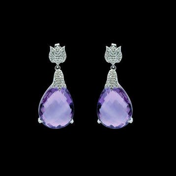 Boucles doreilles - 14 carats Or blanc - 45.86ct. tw., Handtassen en Accessoires, Oorbellen, Nieuw