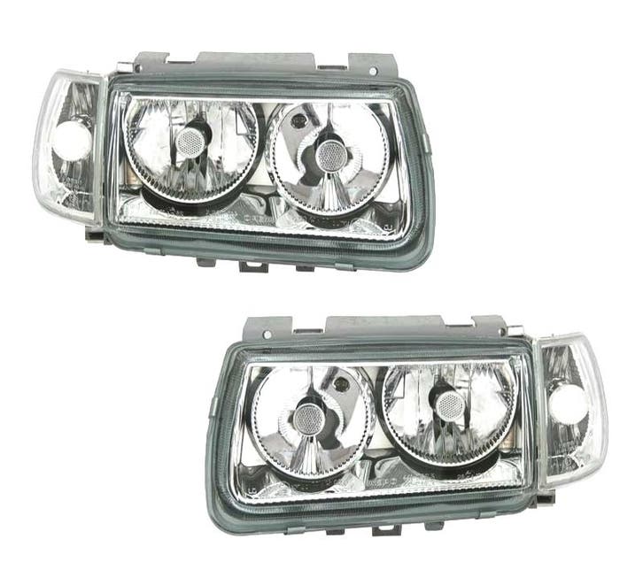 PHARES POUR VOLKSWAGEN VW POLO 6N 94-99 FOND CHROMÉ, Autos : Pièces & Accessoires, Éclairage, Envoi