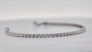 Zonder minimumprijs - Armband - 14 karaat Witgoud - 4.60ct.