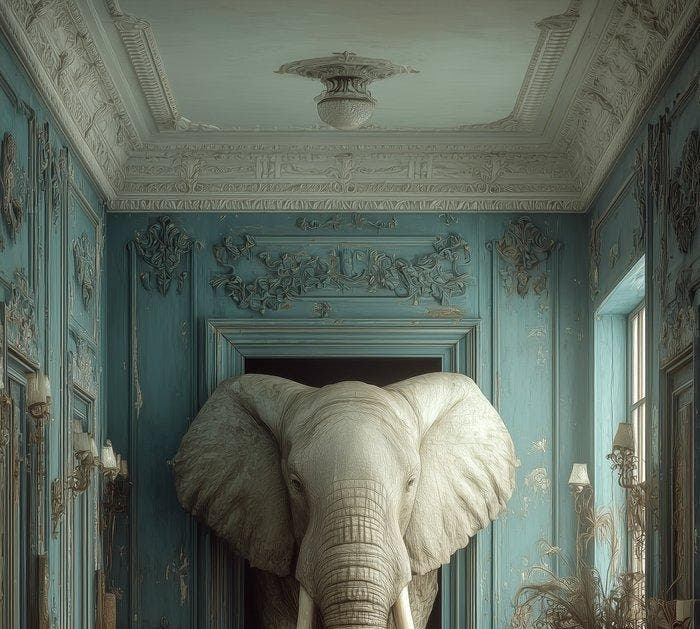 Off Axis - The Elephant in the Room - Œuvre unique 1/1 - XL, Antiek en Kunst, Kunst | Designobjecten