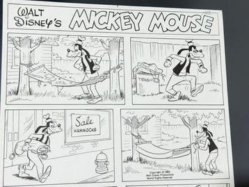Disney - Comic Strip Proefdruk (33x23 cm) - Mickey Mouse, Verzamelen, Disney, Nieuw