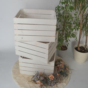 Nieuwe houten fruitkisten 50x40x30cm - wit - opbergkist, Minder dan 50 cm, Verzenden, Nieuw, Minder dan 50 cm