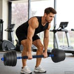 vidaXL 4-in-1 Halterset 40kg Zwart en Blauw Cement en, Sport en Fitness, Verzenden, Nieuw