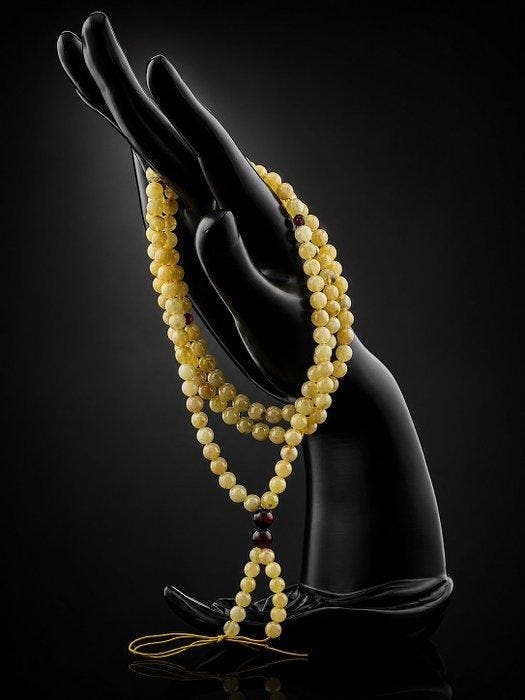 Barnsteen - Natural Baltic Amber Yapa Mala – Butterscotch, Collections, Minéraux & Fossiles