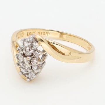 Bague - 14 carats Or jaune, Or blanc Diamant (Naturelle), Nieuw