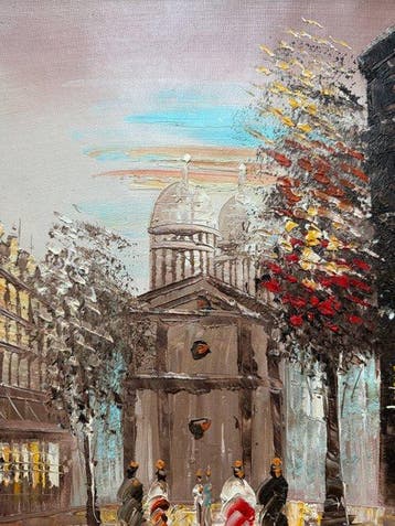 Claude Venard ( 1959- ) - Montmartre au crépuscule, vers le