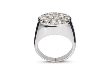 Ring - 18 karaat Witgoud Diamant (Natuurlijk) - Zegelring /, Nieuw
