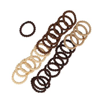 Haarelastiekjes Mini 2cm - Ribbel – Bruin Beige - Set van 25