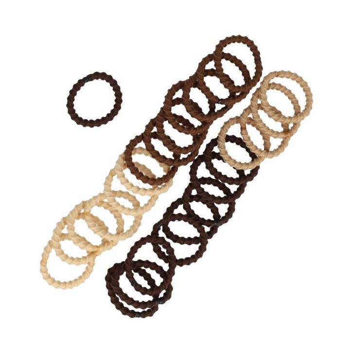 Haarelastiekjes Mini 2cm - Ribbel – Bruin Beige - Set van 25, Handtassen en Accessoires, Uiterlijk | Haarverzorging