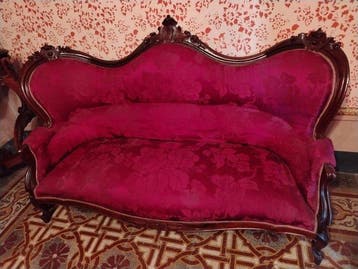 Sofa - Hout, Damast - Bank met damaststof