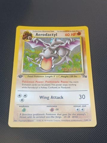 Pokémon - 1 Card - Aerodactyl Première édition - WOTC -, Hobby & Loisirs créatifs
