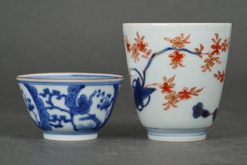 Edo Period (1600-1868) - Tasse (3) - Wintery Landscapes,, Antiquités & Art