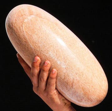 Grote 7,72 kg Perzik maansteen kristal spirituele lingam -
