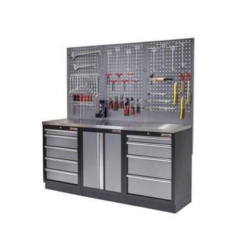 Werkbank set met MDF werkblad met RVS plaat omkleed,, Ophalen of Verzenden, Nieuw