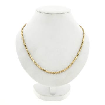 Gouden vierkante koningsschakel ketting, Handtassen en Accessoires, Kettingen, Ophalen of Verzenden, Gebruikt, Goud, Goud