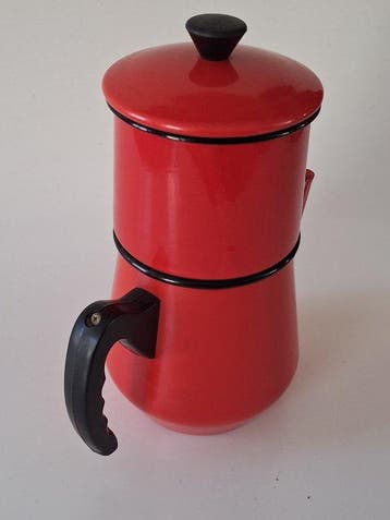 Cafetière - Émail, Métal - Cafetière, métal émaillé, Antiek en Kunst