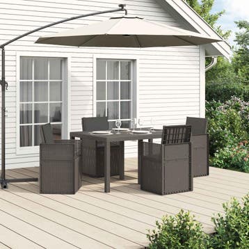vidaXL Tuin Eettafel Set 5 st Lichtgrijs en antracietkleurig, Tuin en Terras, Verzenden, Nieuw