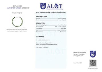 Zonder minimumprijs - Armband Zilver - Diopsiet -, Nieuw