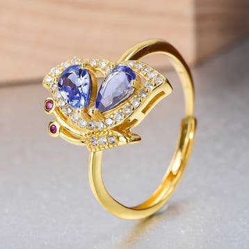 Zonder minimumprijs - Ring - 18 karaat Geel goud, Zilver,