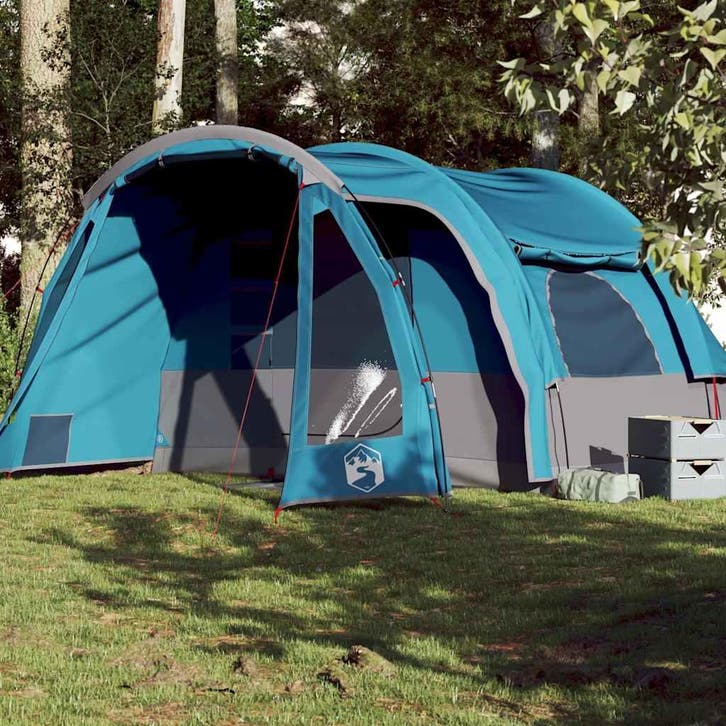 vidaXL Kampeertent 6-persoons waterdicht blauw, Caravanes & Camping, Tentes, Envoi