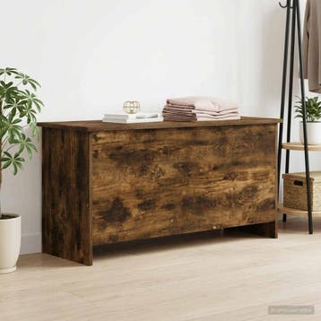 vidaXL Opbergkist Gerookt eiken 100 x 40 x 50 cm Bewerkt, Verzenden, Nieuw