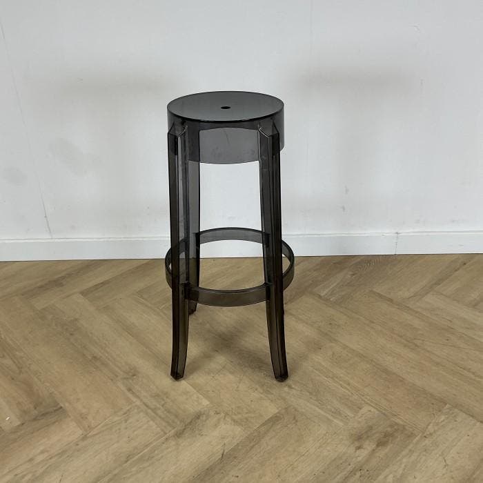 barkruk Kartell Charles Ghost, zithoogte 76 cm, transparant, Huis en Inrichting, Barkrukken, Gebruikt, Kunststof