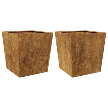 Set 2x plantenbak | 34% voordeel | Retour deal, Verzenden, Minder dan 60 cm, Vierkant, Zo goed als nieuw