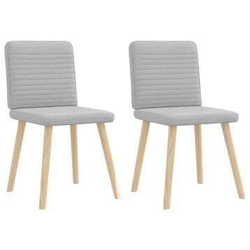vidaXL Eetkamerstoelen 2 st stof wolk grijs, Verzenden, Nieuw