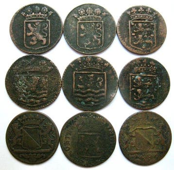 Nederlands-Indië. Koloniaal. VOC Duiten | 1731-1790 (9, Postzegels en Munten