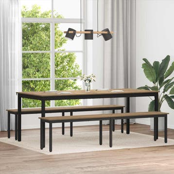 vidaXL Bank Artisanaal eiken 200 x 35 x 45 cm Bewerkt hout, Verzenden