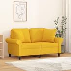 vidaXL Sierkussens 2 st 40x40 cm stof lichtgeel, Huis en Inrichting, Woonaccessoires | Kussens, Verzenden, Nieuw