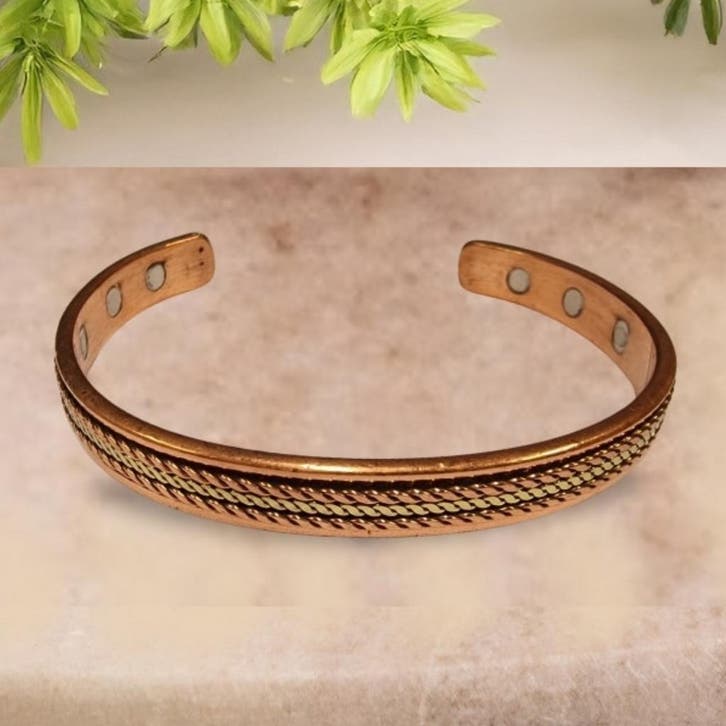 Koperen gezondheids-klemarmband met 6 magneten, Sports & Fitness, Produits de santé, Wellness & Bien-être, Enlèvement ou Envoi