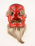 Mask - Hout, Veel geluk Kagura Tengu Mask, Antiek en Kunst