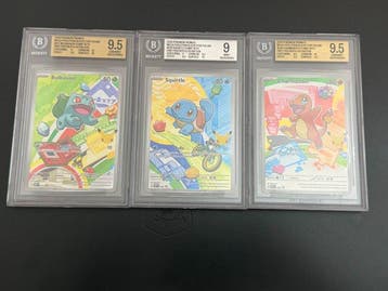 Pokémon - 3 Graded card - Bulbasaur, Squirtle, Charmander -, Hobby en Vrije tijd, Nieuw