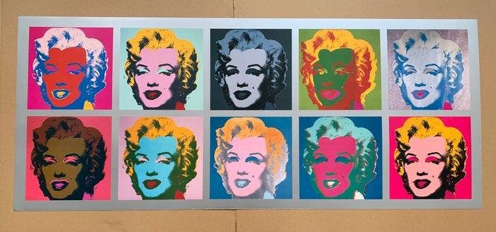Andy Warhol (after) - Ten Marilyns , 1967 - XL Pop Art, Antiquités & Art, Art | Dessins & Photographie