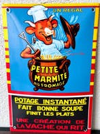 Emaille bord - Kleurrijk bolvormig emaille reclamebord, Antiquités & Art