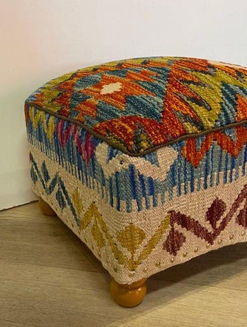 Kelim Poef (Inutilisé/Nouveau) - Kelim - 34 cm - 34 cm, Nieuw