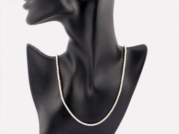 Collier - 18 carats Or jaune - 10.19ct. tw. Diamant (Cultivé, Nieuw